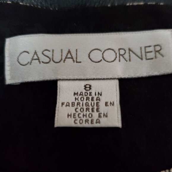 Casual Corner Dress Black Floral Size 8 Size Zip Lined - Picture 8 of 13